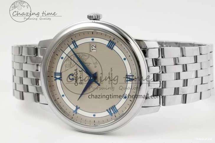 0325 HighPerformance De Ville SS DIWF 1:1 Best Edition Gray White Dial Blue Markers on SS Bracelet MIYOTA 7852